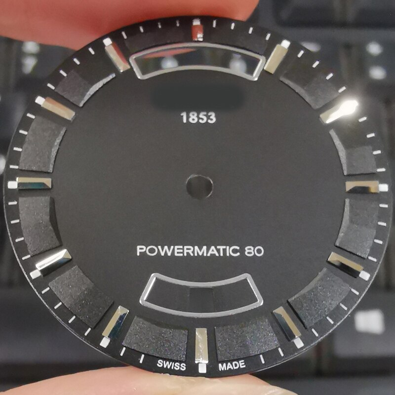 32,7mm uhr zifferblatt geeignet für T035407A männlichen mechanische T035 uhr Text uhr zubehör geeignet für T035407 reparatur teile: Schwarz Silber- Skala80