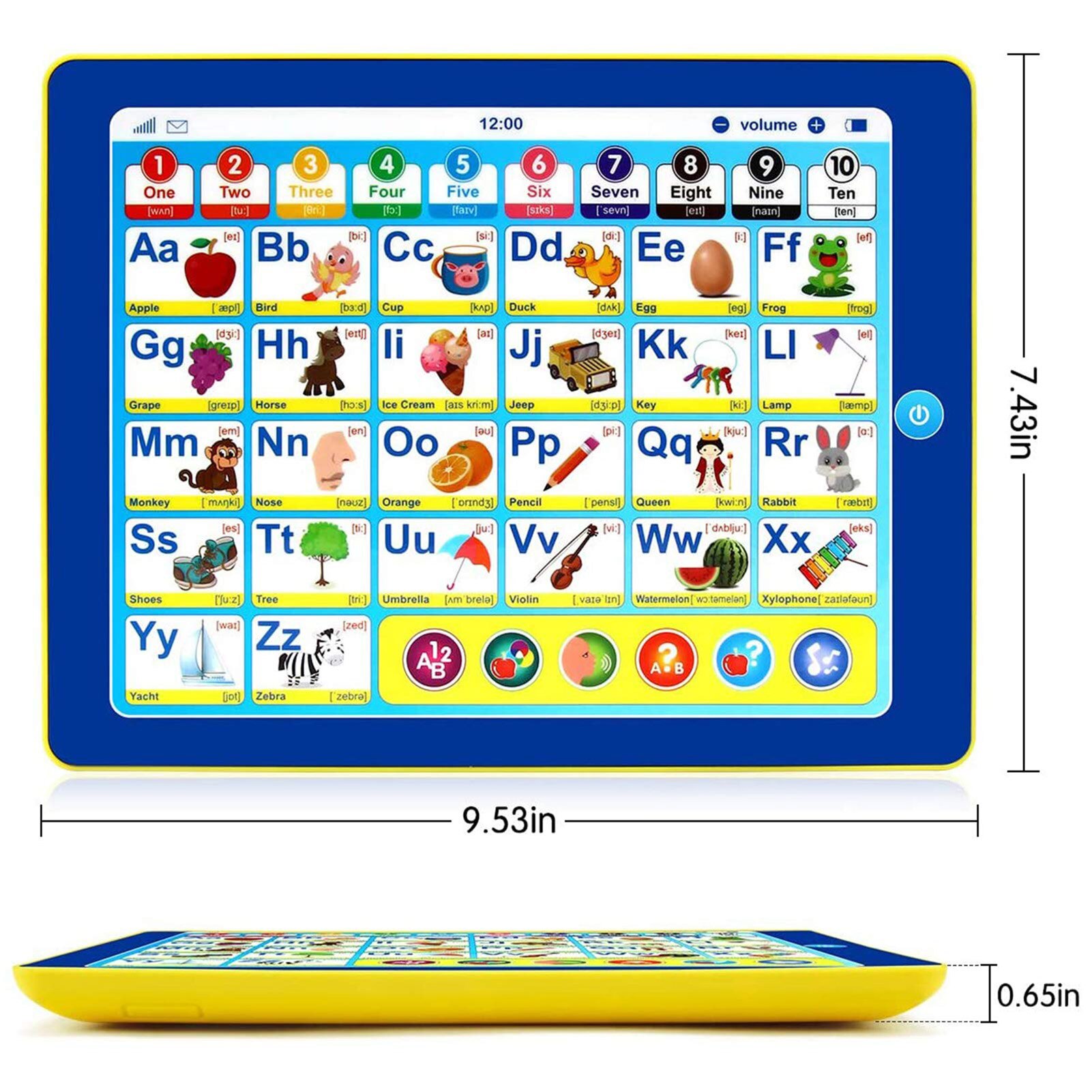 Peuters Elektronische Interactive Learning Pad Tablet 6 Games Educatief Speelgoed Brief Alfabet Nummer Woorden Leren Pad Speelgoed