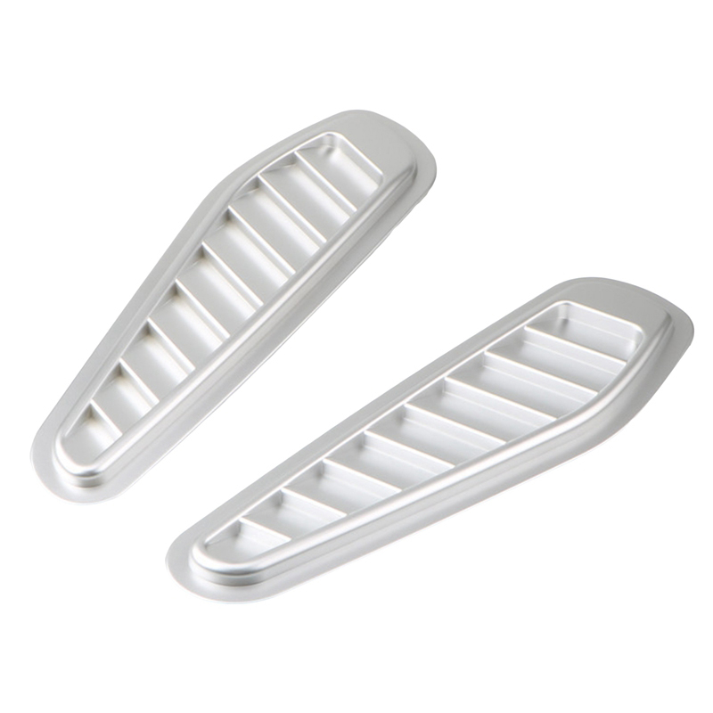 Fit Universal Car Air Flow Intake Cover Car Air Flow Intake Decorative Scoop Bonnet Vent Hood Cover Carbon Fiber Hood Style: Silver