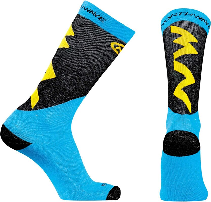 Sport Sokken Mannen Bike Road Compressie Fietsen Sokken Calcetines Ciclismo: Blauw