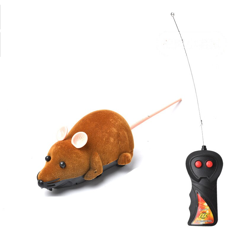 Ratón inalámbrico con Control remoto para gatos y mascotas, juguete de para gato de juguete con Control remoto electrónico por Radio infrarroja: brown