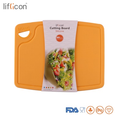 Liflicon Silicone Chopping Board 9.1x 7.1"Non-slip Cutting Board Flexible Tableware Mats for Fruit Vegetable Kitchen Table Tools: CBS-Yellow