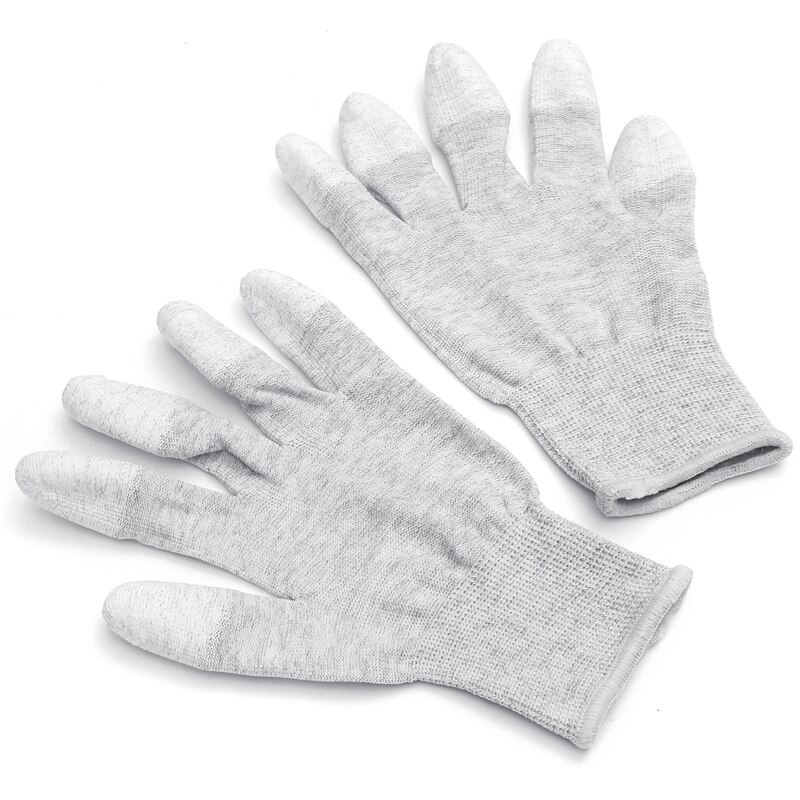 1 par antistatiske esd sikre handsker antistatiske anti-skrid pu finger top coated til elektronisk reparation
