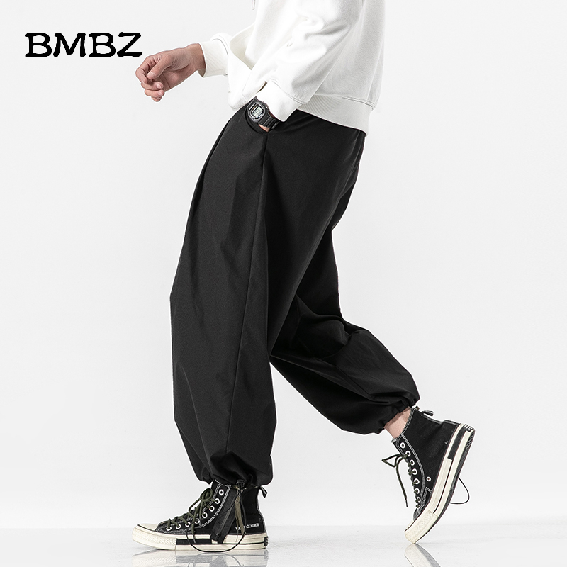 Japanska streetwear lösa byxor vida ben sommar tunna herr haremsbyxor hip hop harajuku joggingbyxor manliga svarta byxor herr