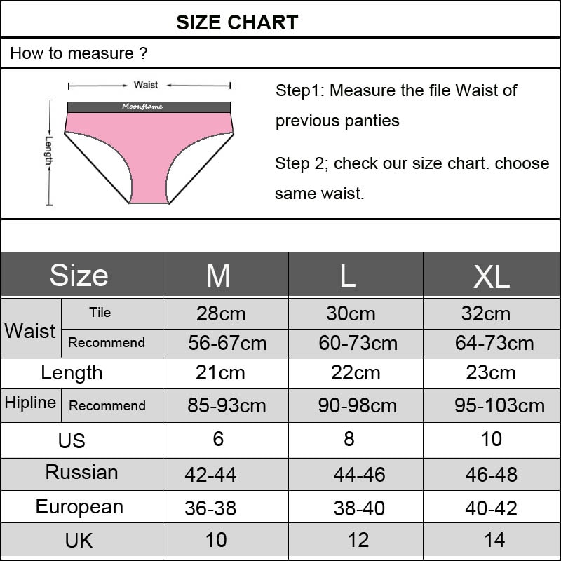 Moonflame 5 pcs/lots Ladies Lingerie Print Women Cotton Briefs Panties 89153