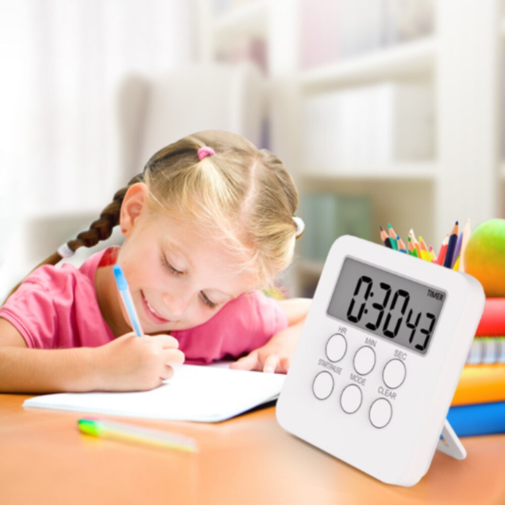 Magnetic Kitchen Timer Digital Timer Cooking Timer Clock &amp; Alarm Display Silent Beeping Multi-function Timer