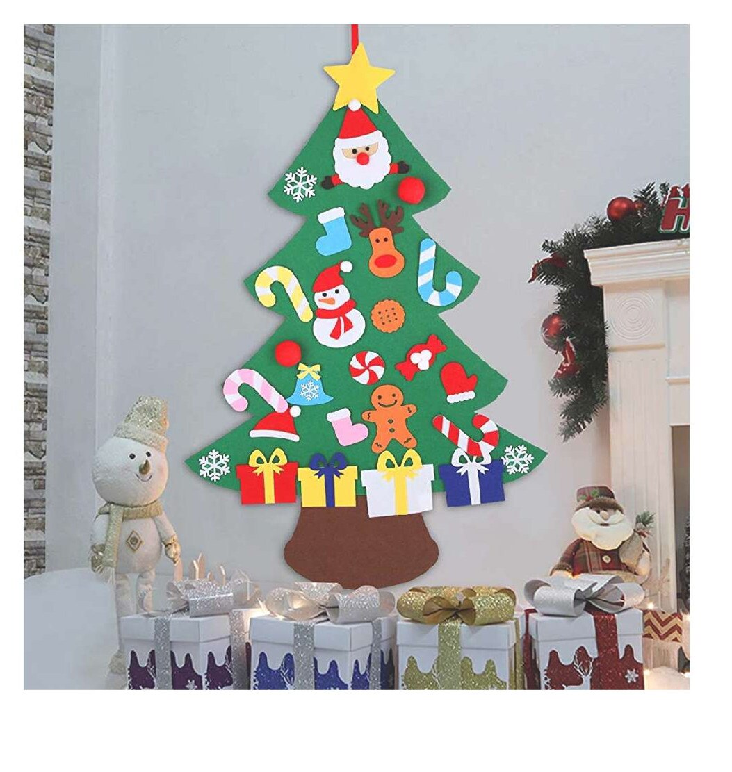 DIY Felt Christmas Snowman or Tree Kids Toys For Children Own Xmas Decoration Tree Year Favorite Kindergarten Craft