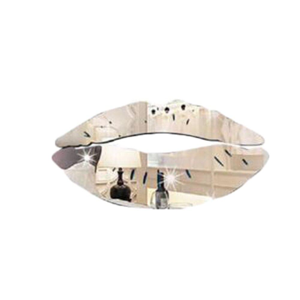 Lips Kiss Crystal Acrylic Mirror Decorative Sticker 3D Wall Sticker Wall Decal Home Decor Home Decoration Shower Room Bathroom
