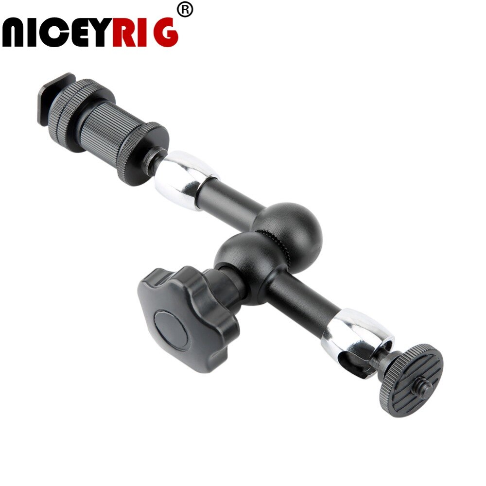 Niceyrig magic arm 1/4 " schroef cold shoe kogelkopbeugel arri rozet monitorbevestiging voor evf zoeker monitor camera rig
