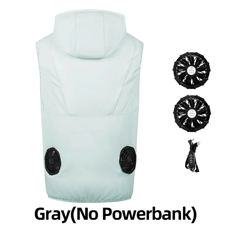 Zomerse visvest, koelvest voor mannen, ventilatorvest, airconditioningkleding voor vrouwen, ventilatorkleding, klimvest, koelvest voor het lichaam.: Xl / Hemelsblauw