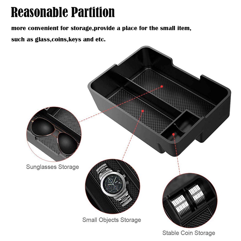 soporte de gafas de sol para Tesla Model 3 organizador de apoyabrazos central Insert Abs negro bandeja de materiales