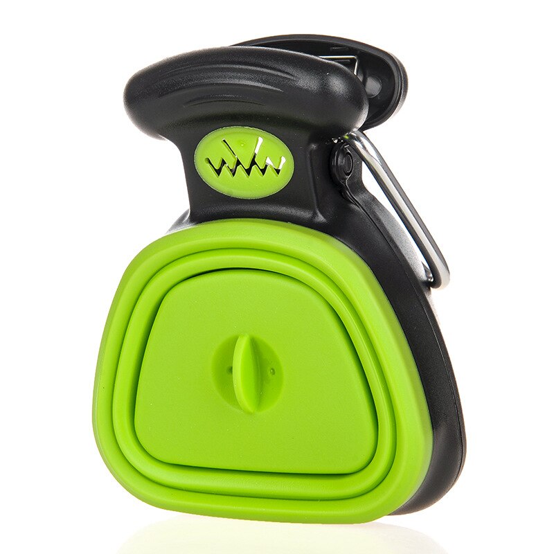 Dog Pet Shovel Travel Foldable Poop Collector with 1 Roll Decomposable Bags Poop Scoop Clean Pick Up Excreta Cleaner Pet Product: Green / L