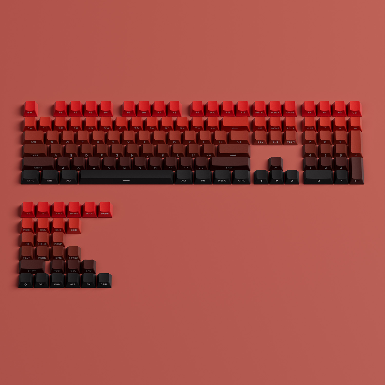 Veekos Gradient Side Printed Keycap Set Cherry Profile PBT Double Shot 136-Key Keycaps for MX Switch Custom Mechanical Keyboard: Khaki