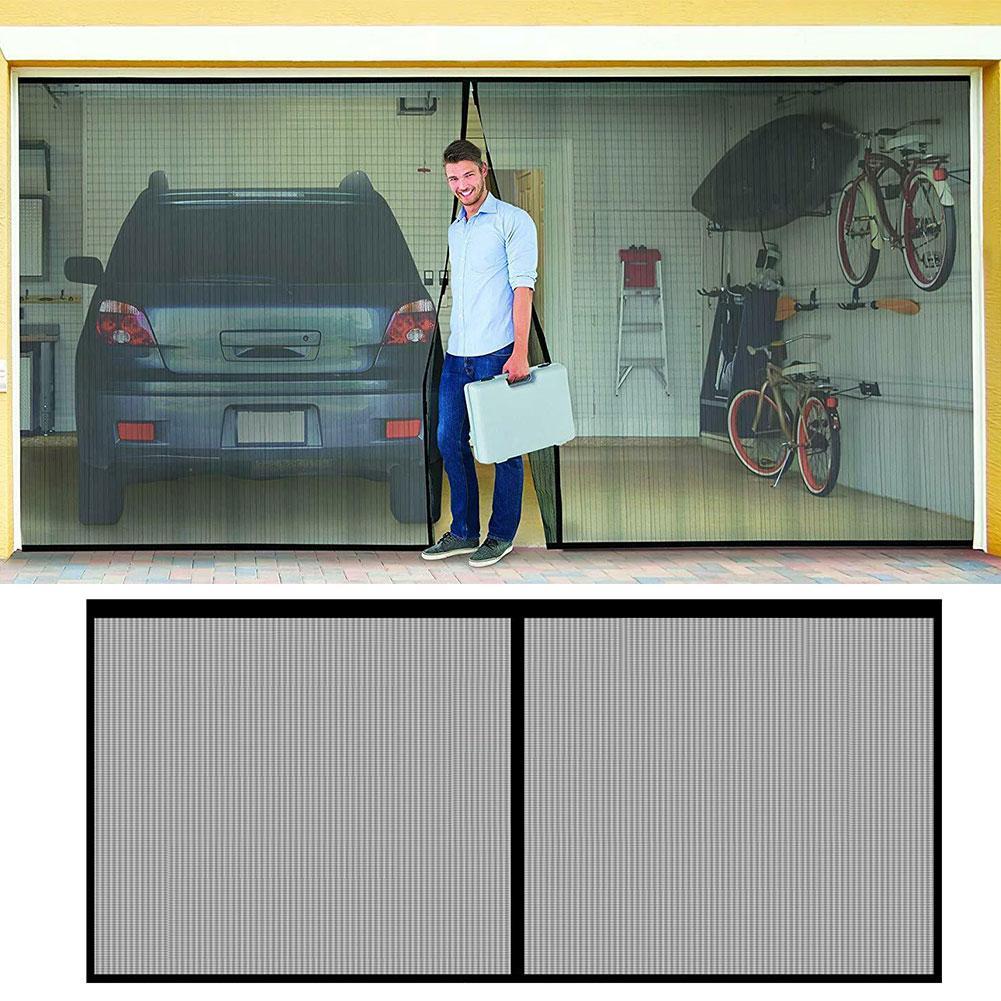 Double écran de porte de Garage, fond magnétique, maille anti-insectes, accessoires d'été, fournitures domestiques O4G6