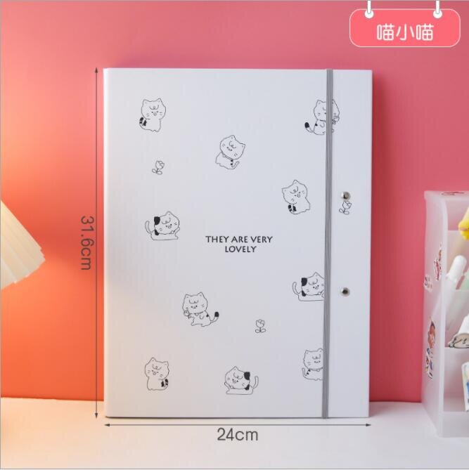 A4 Double Clip Folder Student Information Folder Writing Examination Speech Draft Folder School Supplies Office Stationery: cat