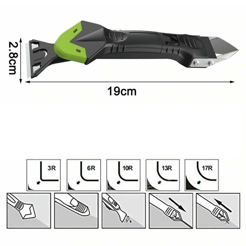 MoldOff Removal Home Kit 5-in-1 Grout Scraper Grout Smoother Set Calking Sealant Tool for Tiles Kitchen Bathroom Floor L