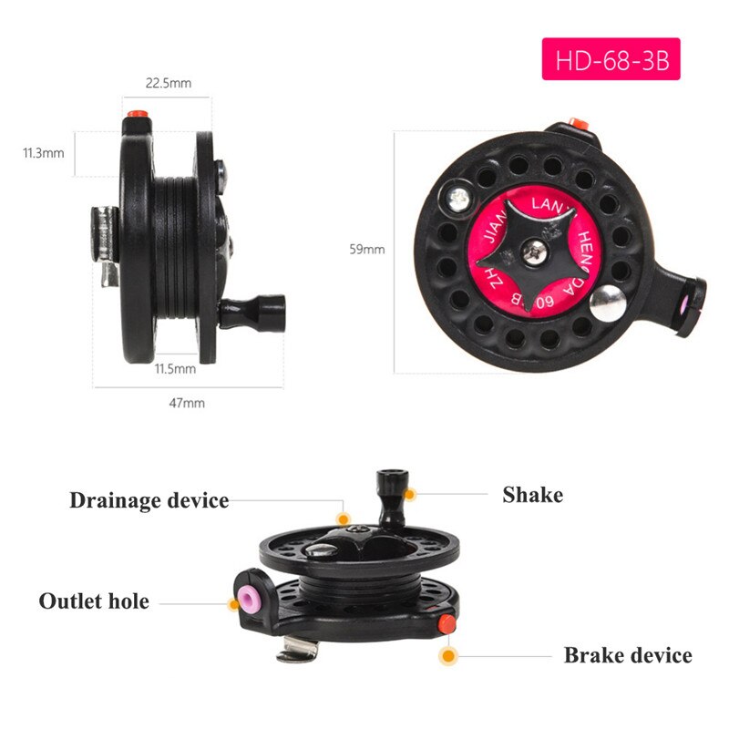 Winter Ijsvissen Rollen Kogellagers Rollen Mini Vissen Reel Karpervissen Outdoor Vis Brake Handvat Front Reel Tool