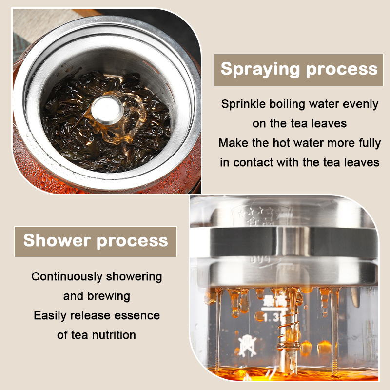 Electric Tea Maker 1.3L Electric Kettle Brewer Tea-leaf Scented Tea Machine Automatic Steam Spray Teapot Teapot Health Kettle