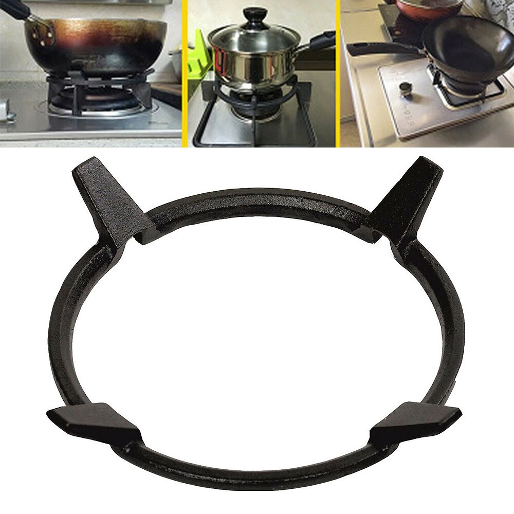 Zwart Wok Stands Gietijzeren Wok Pan Ondersteuning Rack Wok Ring Voor Branders Beschermende Gas