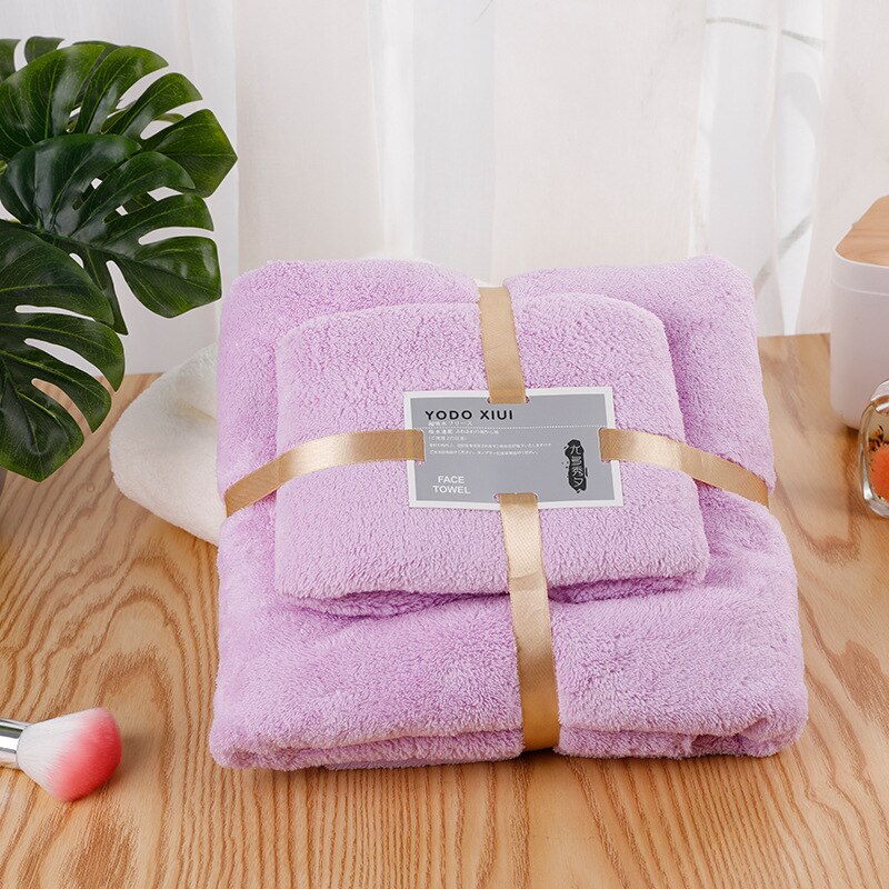 Microfiber Towel Set Spa Sauna Beach Towels Bathroom Amenities Super Absorbent Large Bath Towel Set for Home Bathroom Set: Purple