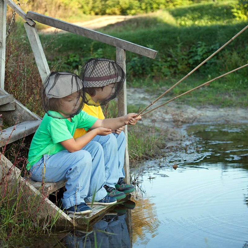 Chapeau de pêche de couvre-chef de filet Anti-moustique de survie en plein air avec filet filet tête de pêcheur chapeau masque de parasol respirant