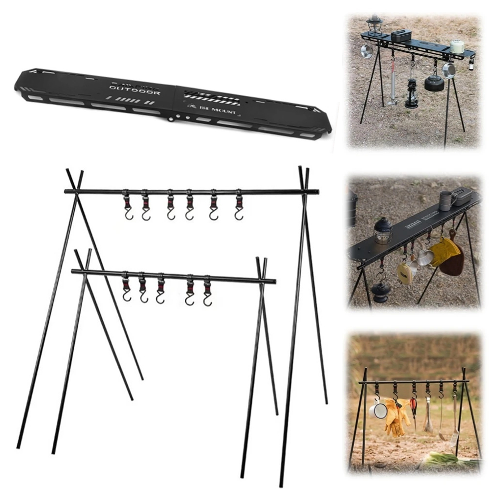 Outdoor-Kochgeschirr Hänge gestell faltbar Camping Stütze Ständer Halterung Platte hängen Organizer Ständer Stativ Regal Tischplatte