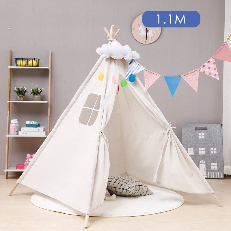 1.1M Cotton Carva Indian Children's Tent Portable Kids Tent Tipi Teepee Children's House Indoor Children's Hut Baby Tent: WJ3688PS