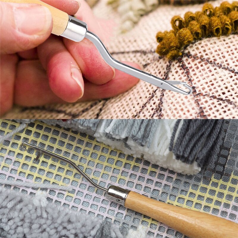 Miusie 8 stk/sæt plastik og træ hårvævning hæklenåle dreading låsekroge dreadlock håndværksværktøj