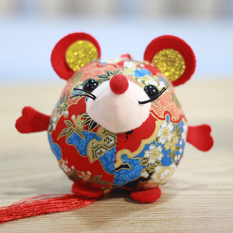 Year Of The Fat Rat Mascot Plush Toy Red Chinese Knot Mouse Pendant Hanging Deacoration Year High Qua: A 12CM