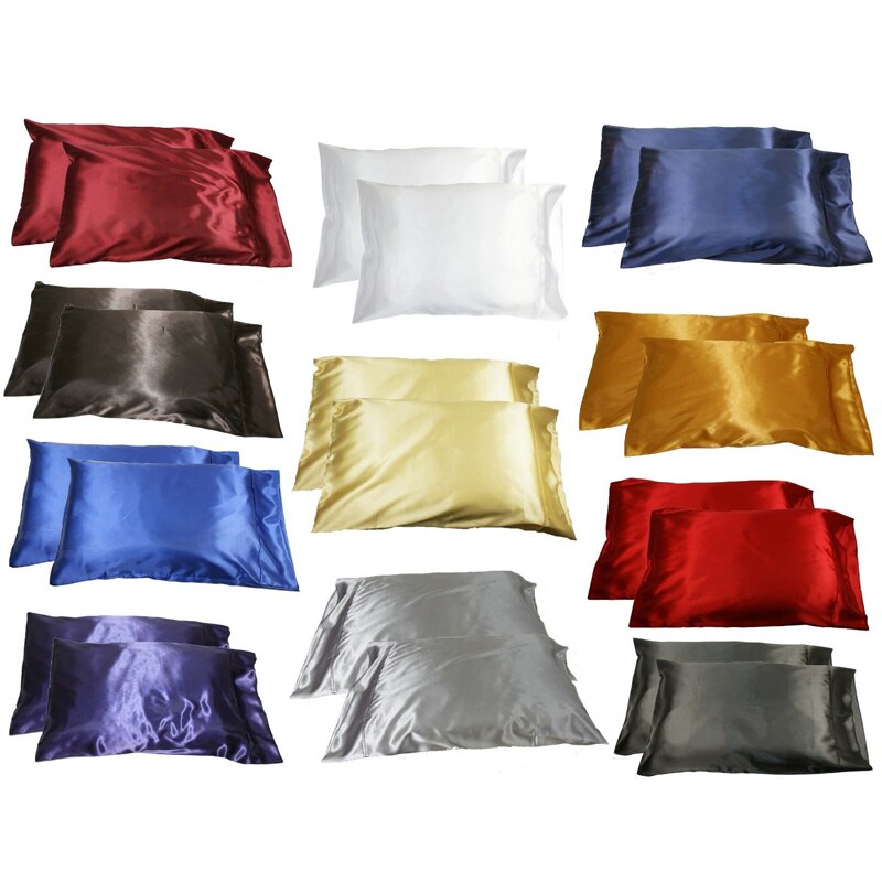 58x70cm High Standard Pure Satin Silk Soft Pillowcase Cover Chair Seat Bedding Throw Pillow Covers Square Pillow Case Multicolor