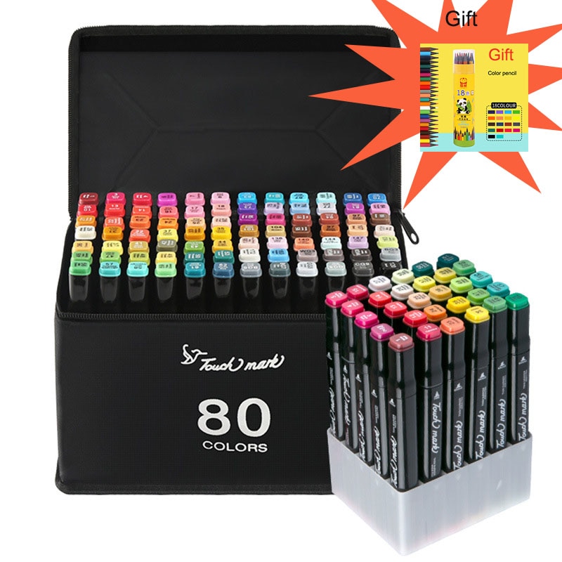 12/24/36/48/60 Colors Dual Tip Fine Liner Art Marker Pens Set Watercolor Drawing Painting Markers Pen Brush Schoo