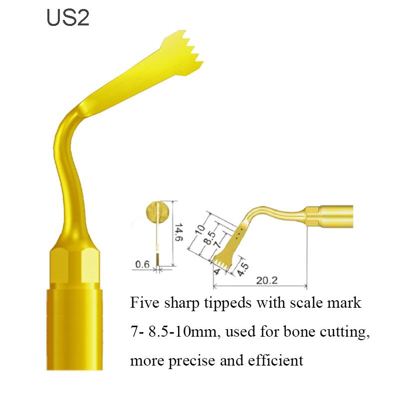 2 sztuk US2 końcówka chirurgii kości/dental piezo chirurgia wskazówka dla dzięcioł ULTRASURGERY,MECTRON PIEZOSURGERY produkty instrumenty