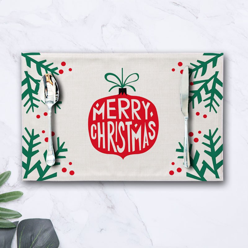 Julebordmat bomull og lin spisebordsmatte navidad julepynt til hjemmekjøkken restaurant jjjcd 177: C 44 x 28cm