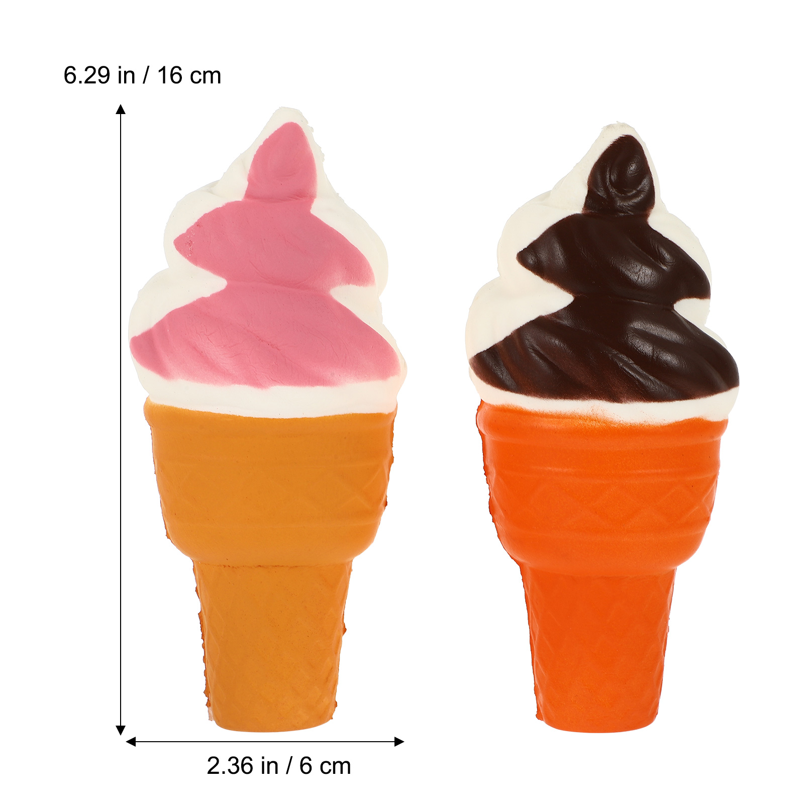 2pcs Simulation Slow Rising Torch Ice Cream Cone Prop Squeeze Ice Cream Toys