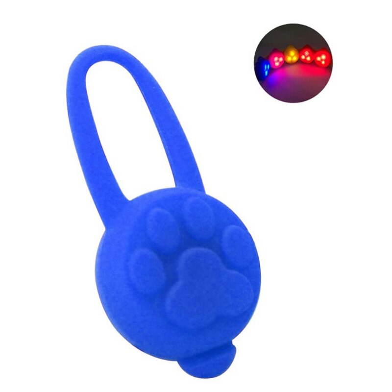 Anti-verloren Led Licht Halsband Lichtgevende Hanger Siliconen Spotlight Knipperlicht Voor Honden En Katten Outdoors Night Hond: Blauw