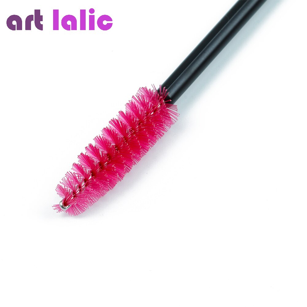 Artlalic 50 stk/pose pink farve engangs øjenvippeforlængelse børste mascara wands applikator makeup kosmetisk værktøj