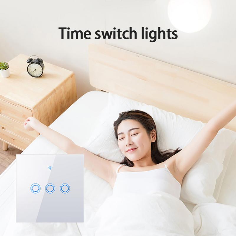 European Standard Smart WiFi Touch Switch Alexa Voice Control Smart Wifi Wall Switch Smart Switch 1000W For IOS/Android Phones