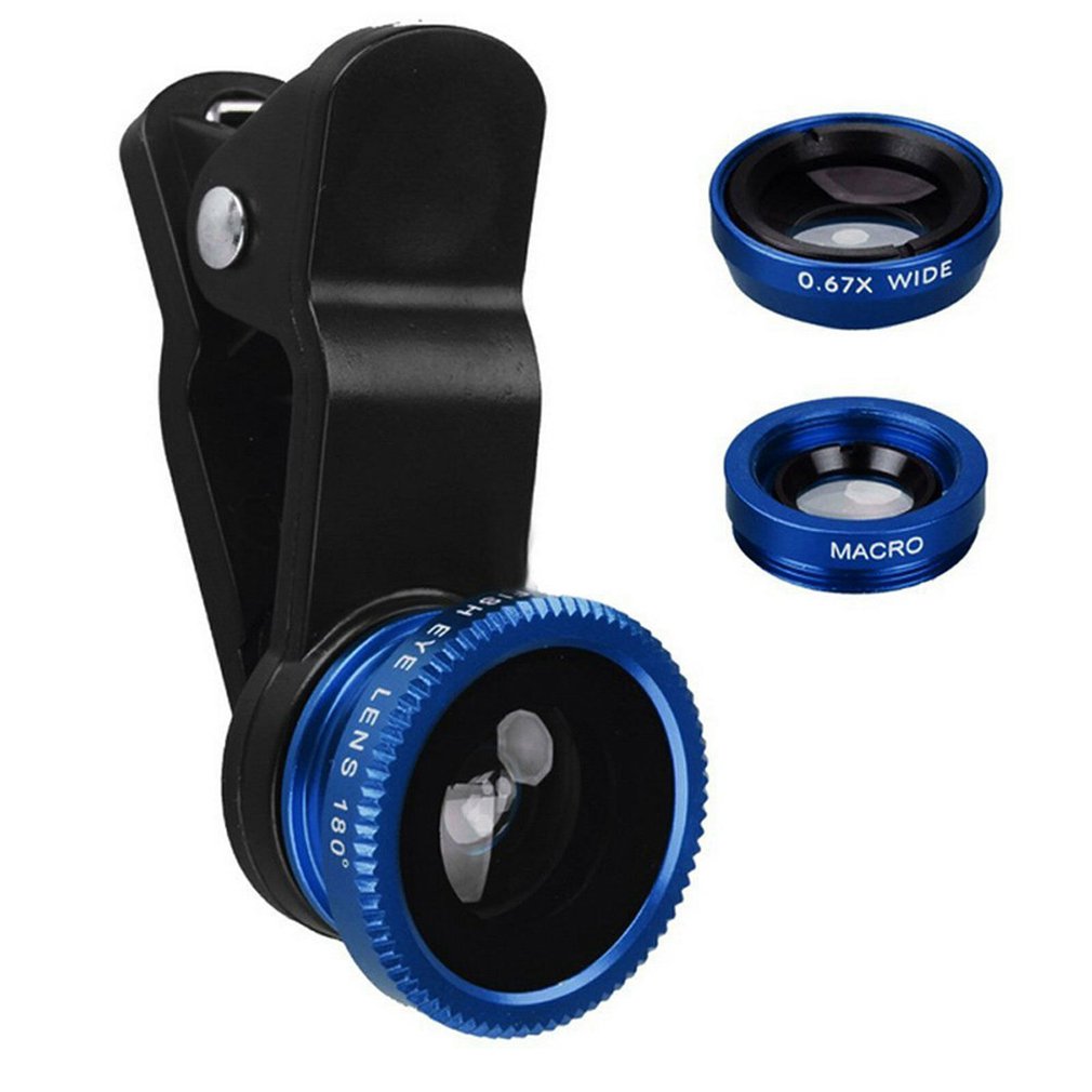 3-In-1 Groothoek Macro Fisheye Lens Camera Kits Mobiele Telefoon Fish Eye Lenzen Met Clip 0.67x voor Alle Mobiele Telefoons