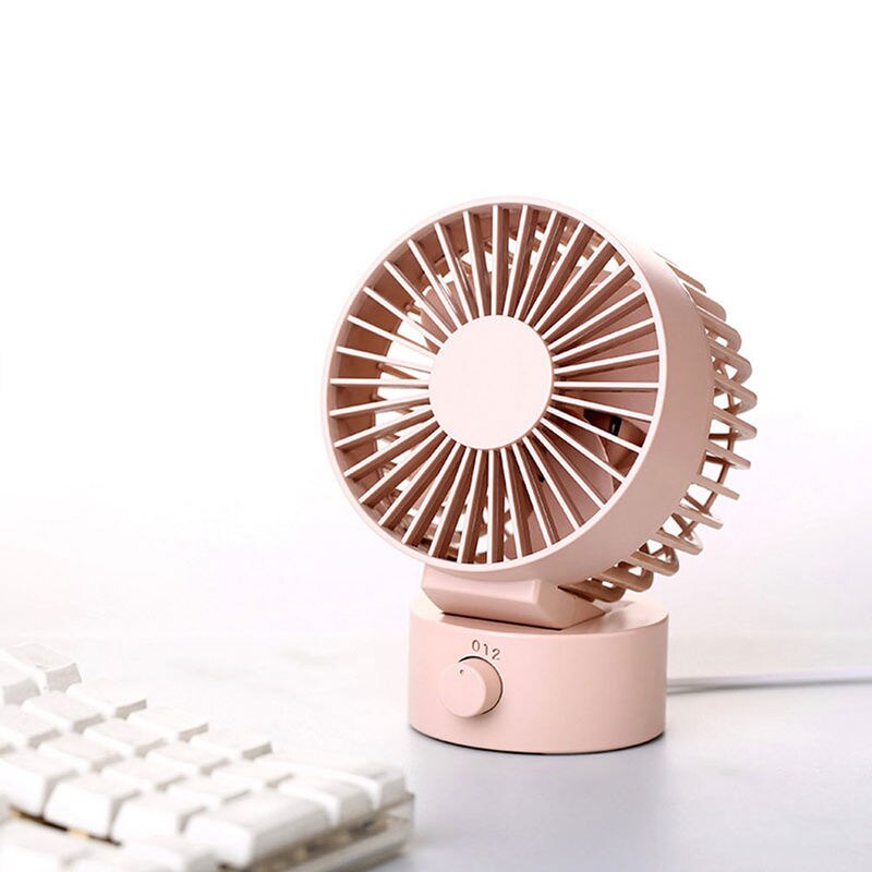 Mini bærbar, stille usb-skrivebordsventilator hjemmekontor elektrisk oscillerende bordkøler top sælges (pink)