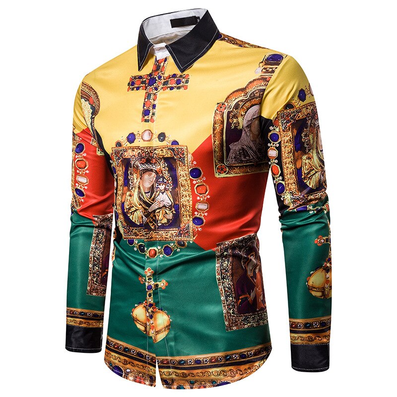 3d tryckta animal tiger herrskjortor casual långärmad camisa social shirt herr camisa hombre hip hop streetwear