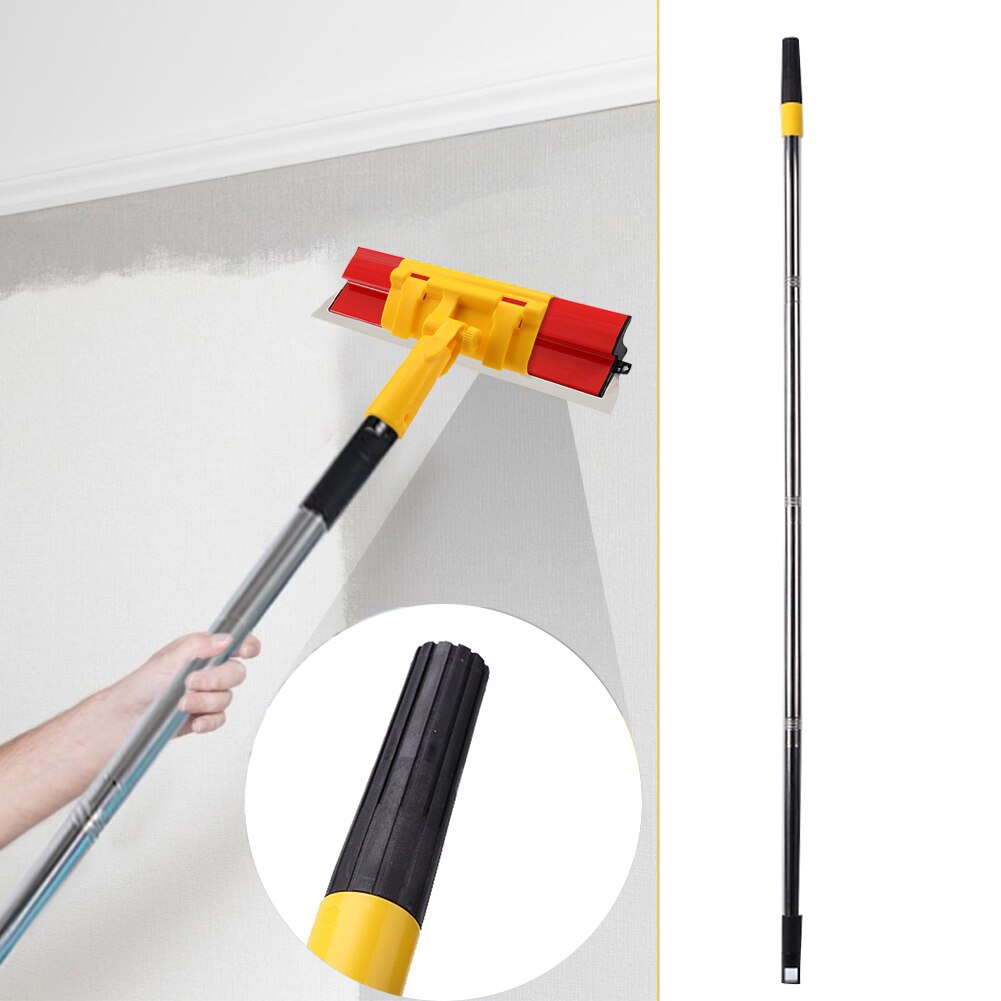Rodillo de pintura retráctil portátil, palo extensor de cepillo de limpieza desmontable, varillas telescópicas de pintura de pared de techo