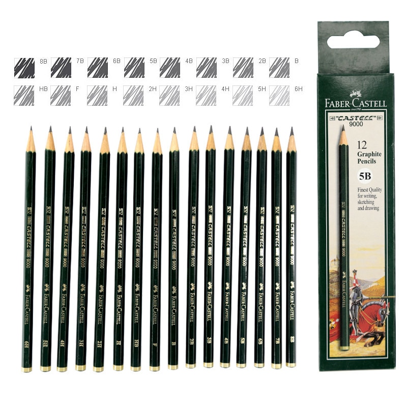 12/16Pcs Wood Sketch Pencil 6H-8B Art Graphite Pencils for Writing Charcoal Pencil Artists Drawing Set