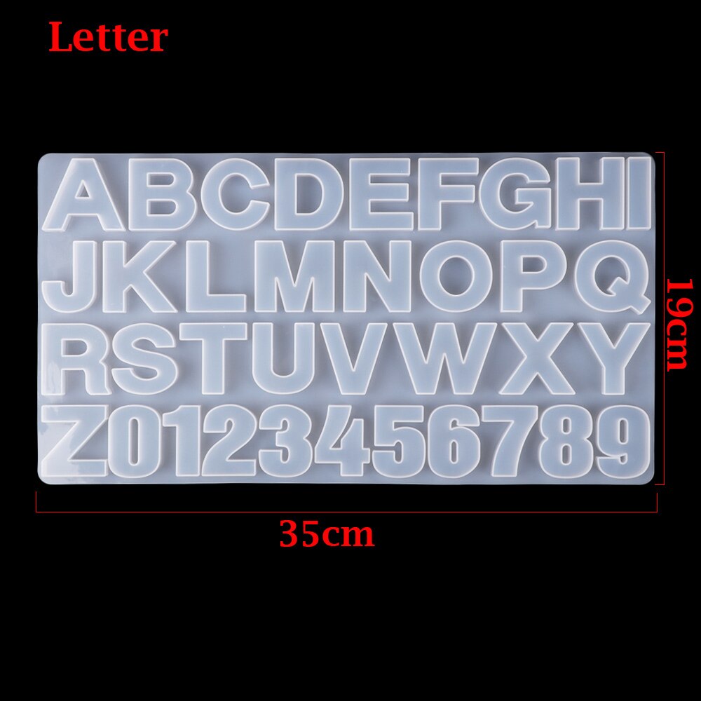 Moldes de silicona con letras transparentes DIY, moldes de resina Epoxy para joyería, fabricación de llaveros, moldes de fundición de resina: Letter