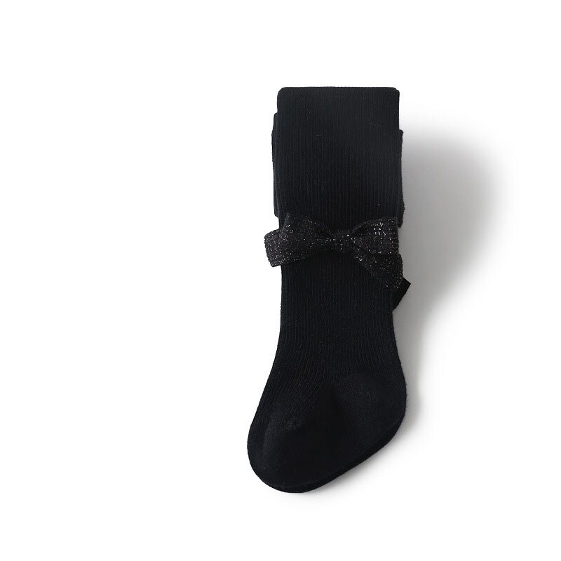 Schattige strikken zachte katoenen babymeisjes panty's effen kleur winter herfst meisjes panty's panty's peutermeisjes panty's kleding: Zwart / 6-12 maanden