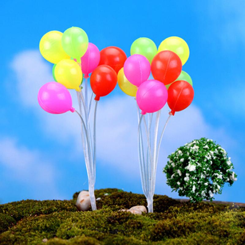 Minimuñecas bonitas de simulación de globos coloridos para jardín, adornos en miniatura para paisajismo de jardín, de Navidad en miniatura