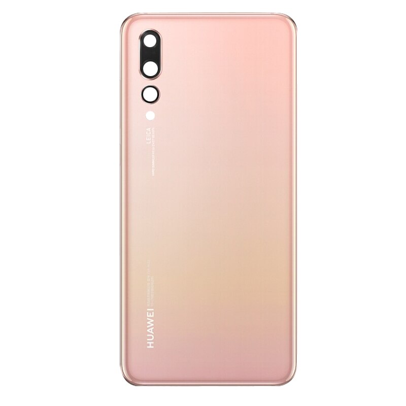 Voor Huawei P20 Pro Back Glas Batterij Cover Achterdeur Behuizing Case Panel Voor Huawei P20 Pro Terug Glas Cover met Camera Lens: Pink With Lens