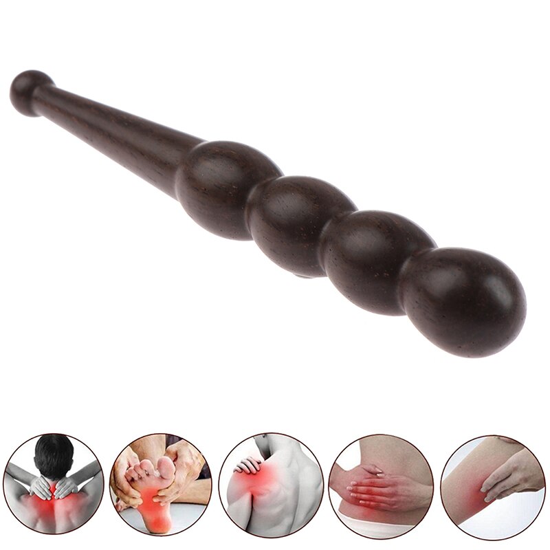 Largo bastón de madera para masaje de acupuntura, herramienta de reflexología corporal para pies, Spa, madera, 9 estilos