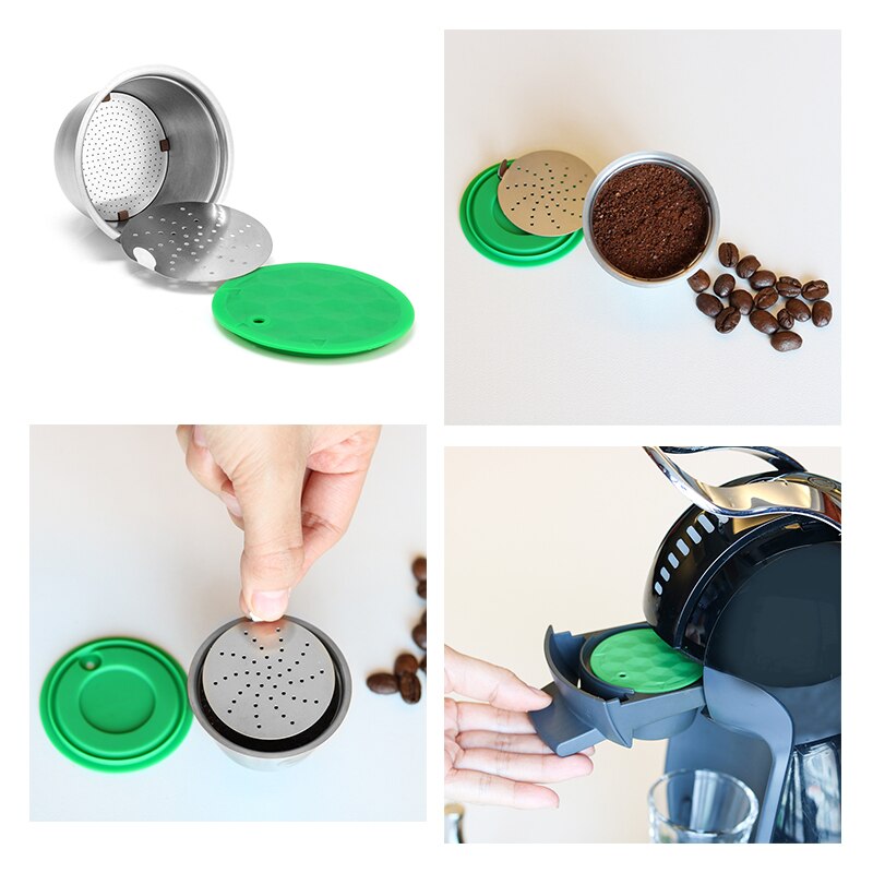 Rvs Herbruikbare Lepel Koffie Capsule Filter Pods Set Voor Dolce Gusto