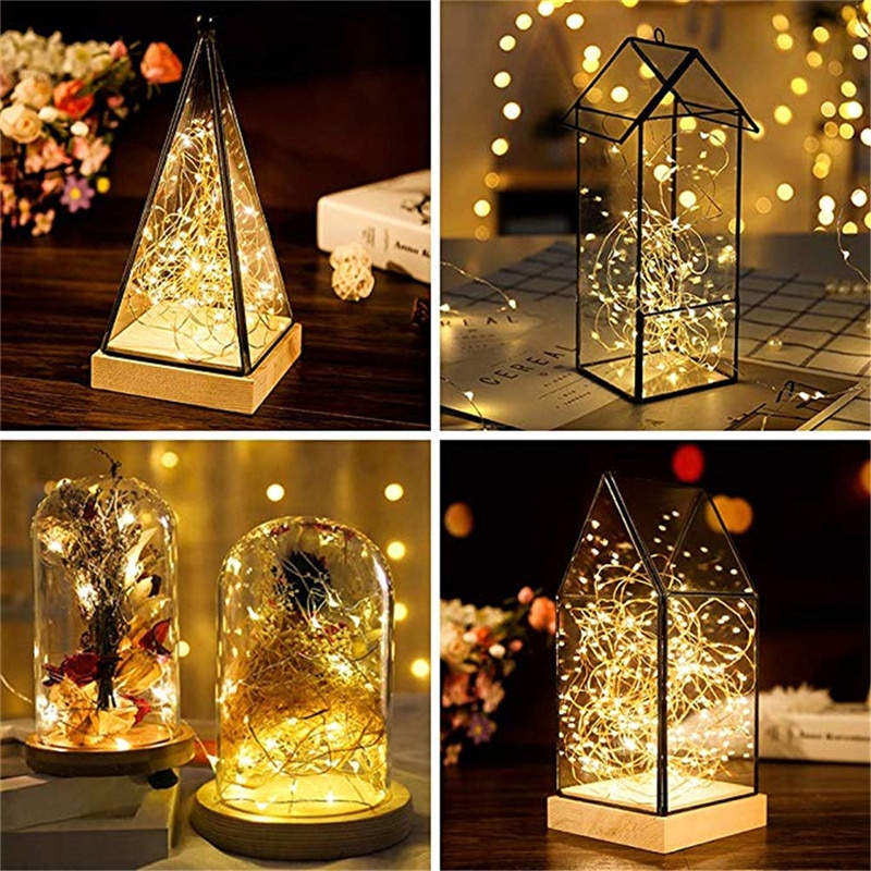 2M 3M 5M 10M Led Verlichting Ketting Koperdraad Usb Of Batterij Aangedreven Led String Licht fairy Licht Voor Kerstverlichting Wedding Party