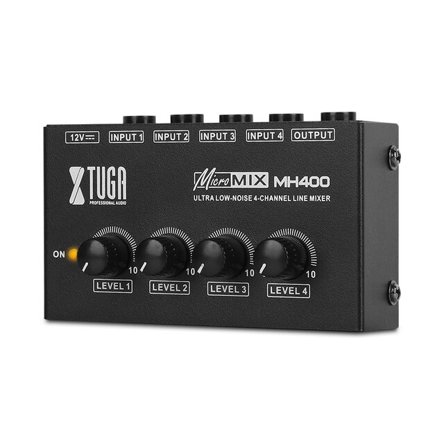 Xtuga 4 Kanaals Geluid Mixer Professionele Ultra Low-Noise Audio Sound Mixer Versterker Voor Toetsenborden, Mixers, muziekinstrumenten: Default Title
